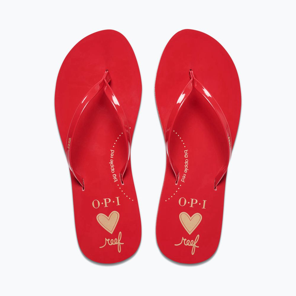 Reef Women's X Opi - Flip Flops Red | 61387-EUCH
